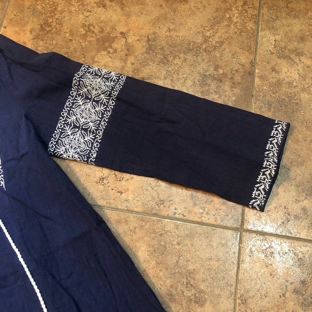 Umgee Navy Boho Long sleeve Dress Size M - Picture 4 of 7